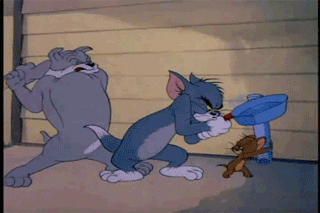 hãy chú ý quan sát ứng dụng của anticipation trong phim hoạt hình Tom & Jerry